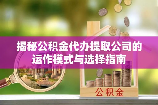 玉山揭秘公积金代办提取公司的运作模式与选择指南