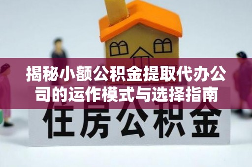 玉山揭秘小额公积金提取代办公司的运作模式与选择指南