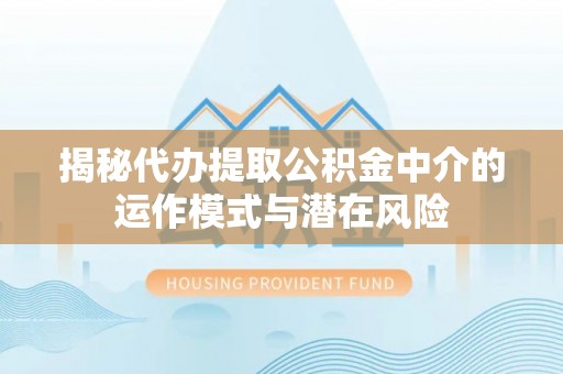 玉山揭秘代办提取公积金中介的运作模式与潜在风险