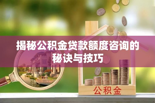 玉山揭秘公积金贷款额度咨询的秘诀与技巧