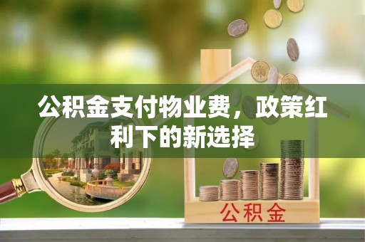 玉山公积金支付物业费，政策红利下的新选择