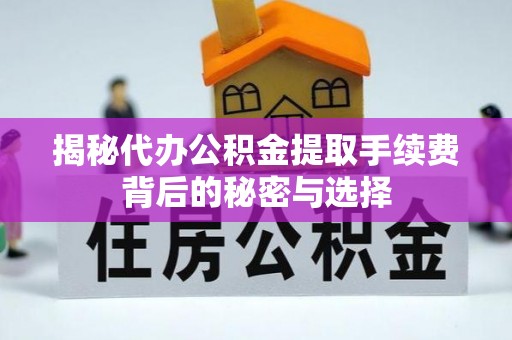 玉山揭秘代办公积金提取手续费背后的秘密与选择