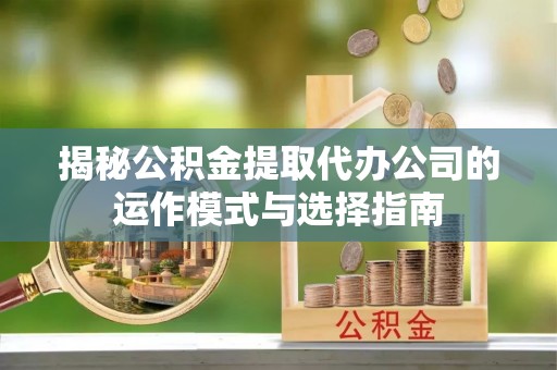 玉山揭秘公积金提取代办公司的运作模式与选择指南