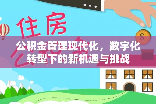玉山公积金管理现代化，数字化转型下的新机遇与挑战